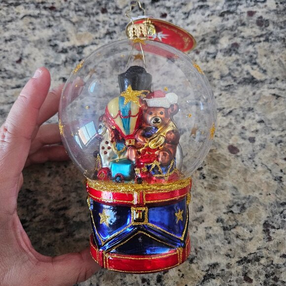 RARE NWT CHRISTOPHER RADKO TOYLAND TREASURES BALL DROP SNOWGLOBE ORNAMENT - Picture 3 of 9